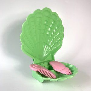 My Little Pony G1 Hasbro Purple SEALIGHT Seahorse Green Shell + Brushes